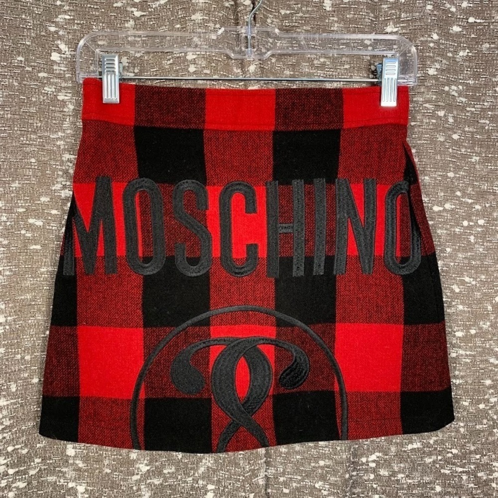 Moschino Teen Buffalo Check Mini Skirt Punk Academia Youth Girl's 10 Years